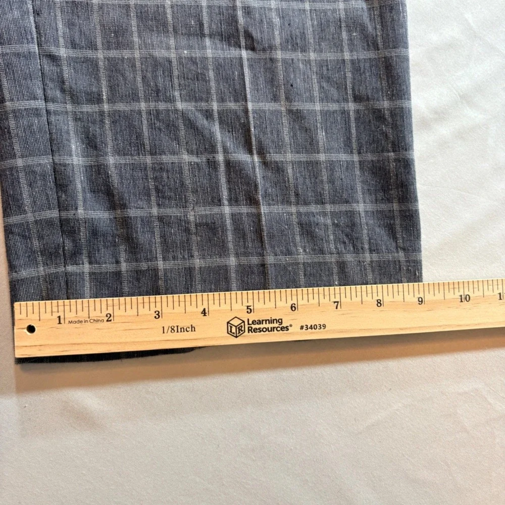 Banana Republic Plaid Dress Pants Mens 38x34 Slim Fit Grey Linen Blend Trousers